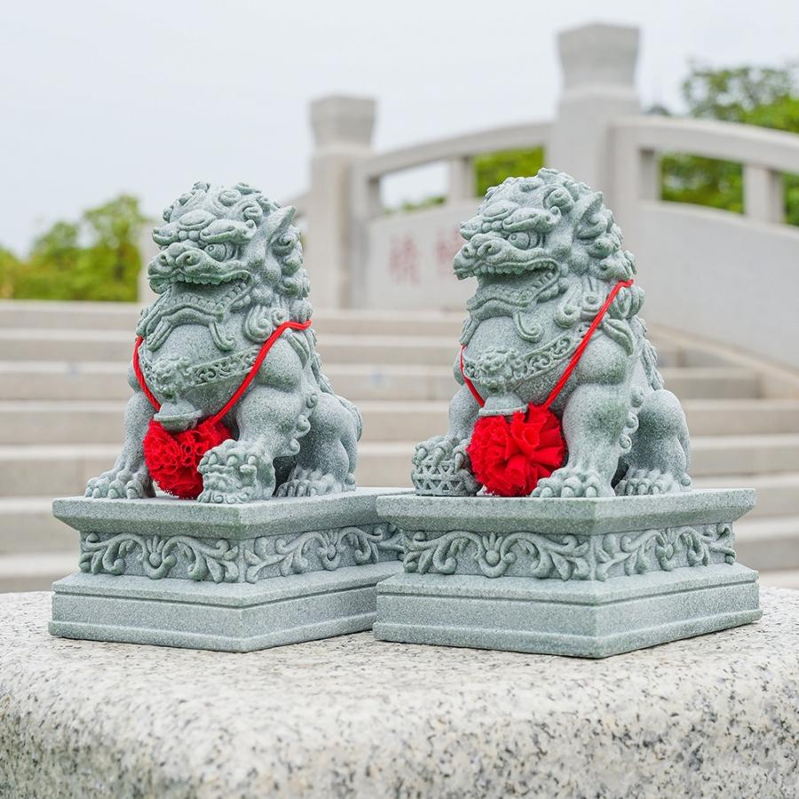 獅子 狛犬 置物 工芸品 オブジェ 優雅 伝統的 運 金運 健康運 出世運