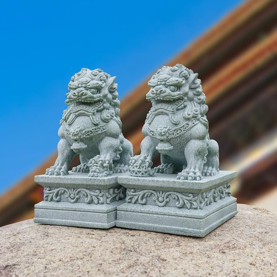 獅子 狛犬 置物 工芸品 オブジェ 優雅 伝統的 運 金運 健康運 出世運