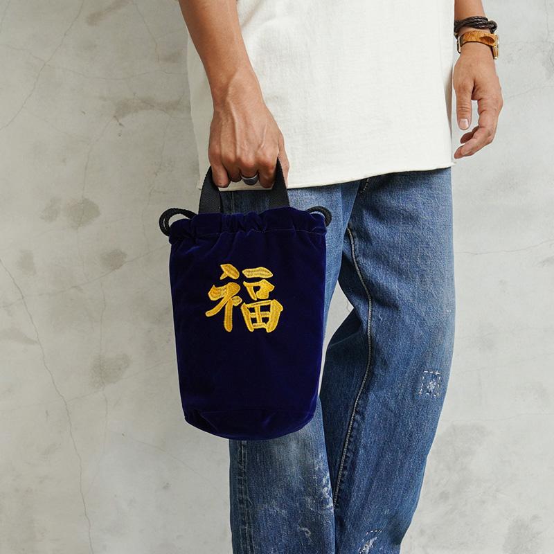HOUSTON（ヒューストン） 6874 VELVETEEN EFFECT BAG 刺繍別珍