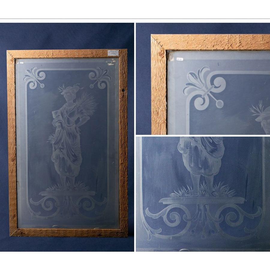 エッチングガラス アンティーク イギリス フランス ビンテージ レトロ