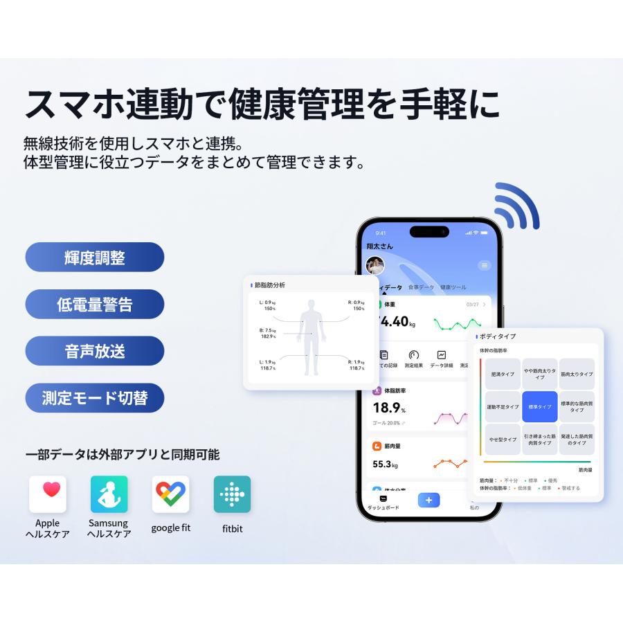 在庫限定」体重計 体組成計 スマホ連動 Bluetooth/Wi-Fi対応 TFT液晶