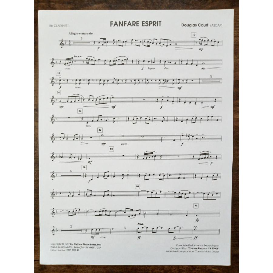 送料無料 吹奏楽楽譜 ダグラス・コート：ファンファーレ・エスプリ