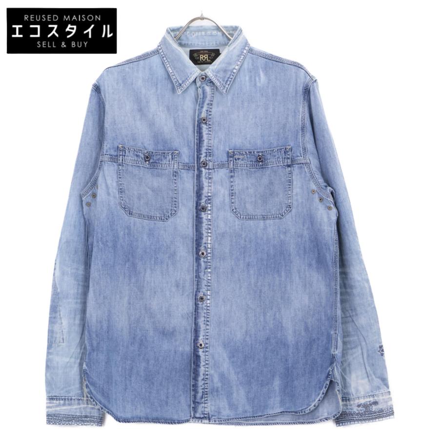 RRL ダブルアールエル インディゴ メタルボタン 菊孔 ダメージ＆リペア