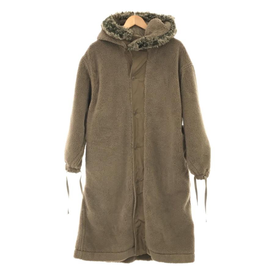 美品/ HYKE ハイク 20AW 202-17268-033 エコファー M-43 ボア コート S