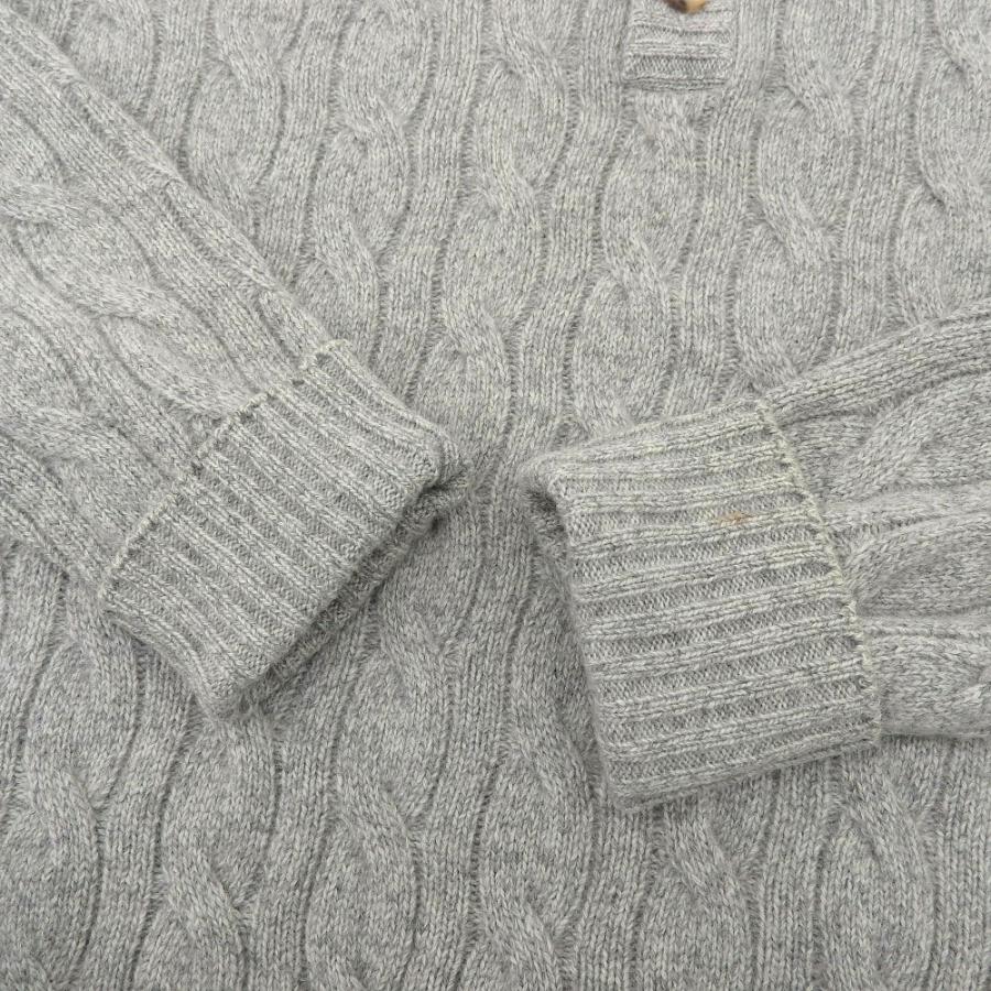 ロロピアーナ ベビーカシミヤ100% ケーブルニットセーター 薄手 ロール