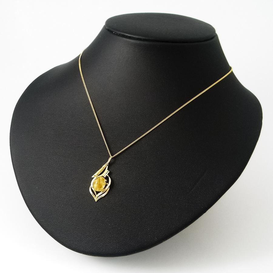 ルチルクォーツ ネックレス パワーストーン ゴールド 18金 K18