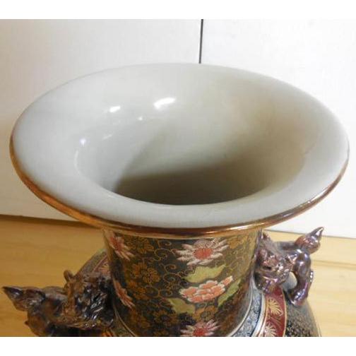 九谷焼 送料無料 ◇ 工芸品 陶磁器 ◇ 九谷焼き 大型つぼ ◇ 幅450