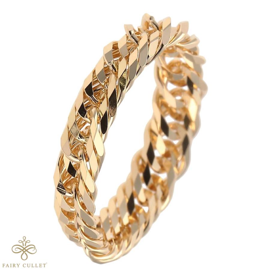 18金リング K18 12面トリプル喜平リング 日本製 (11号、内径16.3mm 外