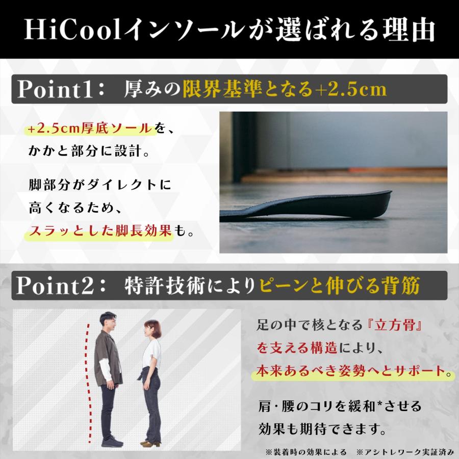 HiCool INSOLE【公式】 シークレットインソール 世界特許採用 厚底