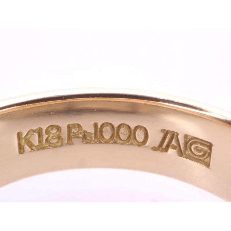 BURBERRY（バーバリー） ロゴ デザイン リング 15.5号 pt1000 K18YG