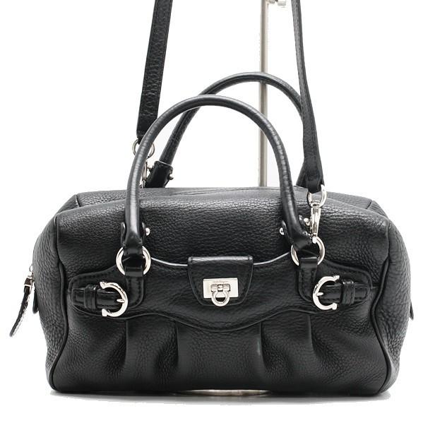 GANCINI フェラガモ ガンチーニ 2WAY ミニボストンバッグ ブラック