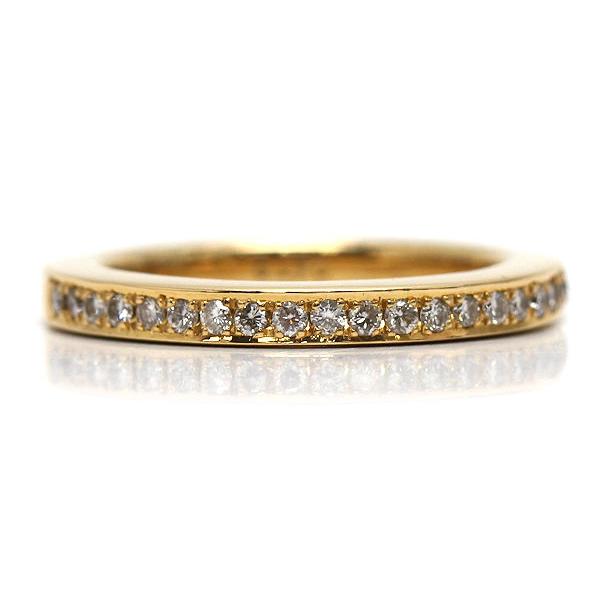 K18 ハーフエタニティリング 15号 ダイヤモンド 0.416ct 18金 約6.3g