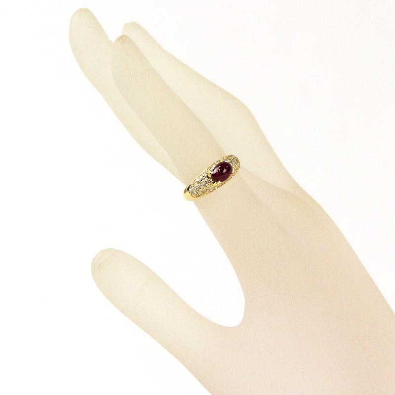 K18YG ルビーリング 18金 イエローゴールド ルビー ダイヤモンド 1.56