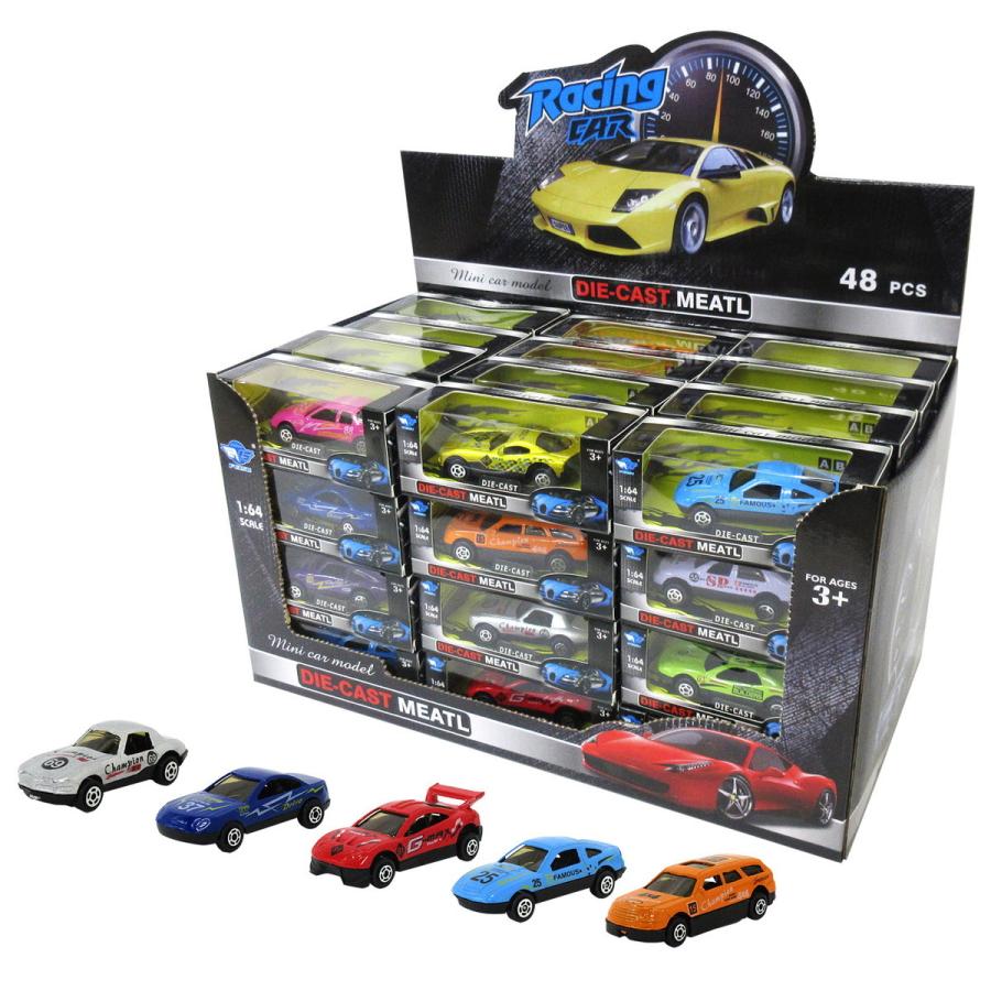 ダイキャスト製 ミニカー 1/64 ミニレーシングカー 12種セット 201-061