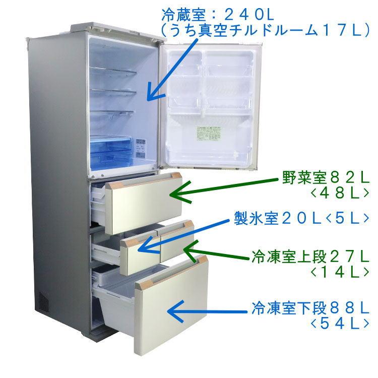 SHARP（シャープ） 中古・設置込み SHARP 457L 2021年製 5ドア冷凍