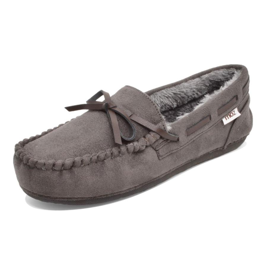 moz（モズ） モカシン レディース MZ-16225 BL GY OAK 裏起毛 室内履き