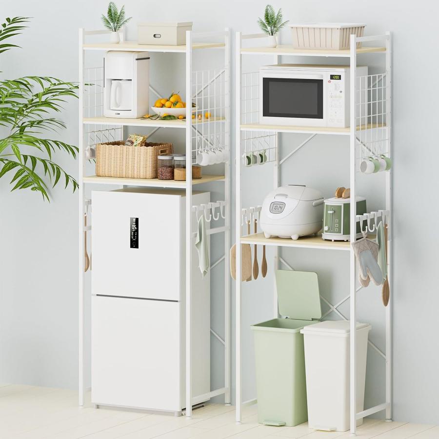 冷蔵庫上ラック ゴミ箱上ラック 洗濯機ラック W60×D40×H180cm 11段調整