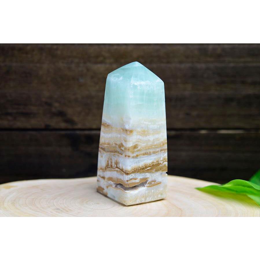 カリビアンカルサイト タワー （約145.7g） ポイント 置物 ブルーカル