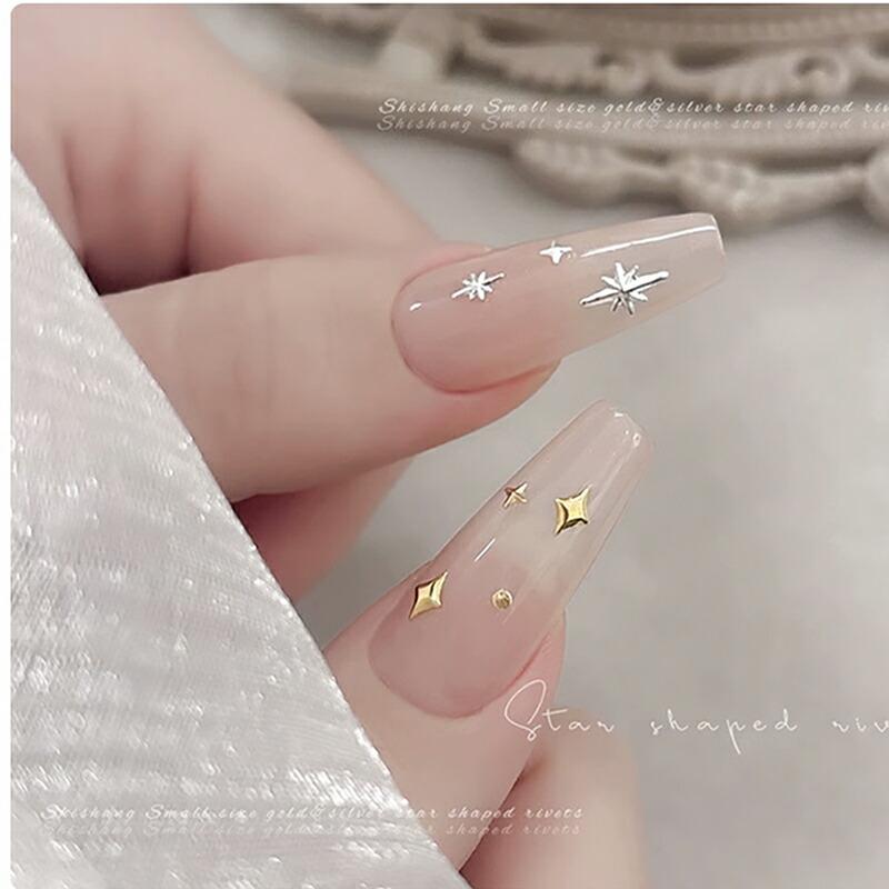 シルバーゴールド各1セット】 ネイルパーツ スタッズ 星 3D 立体 Y2K
