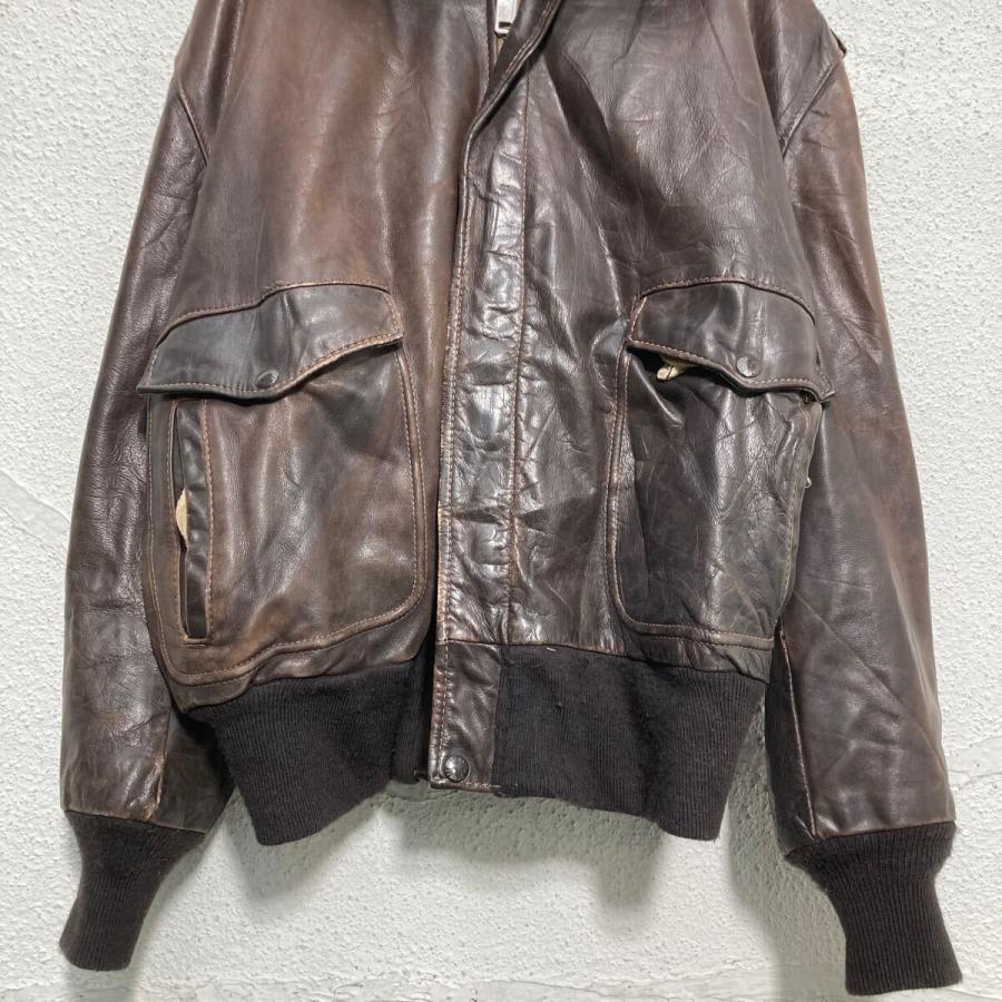 Schott レザー フライト ジャケット XL~ ブラウン ショット ボア
