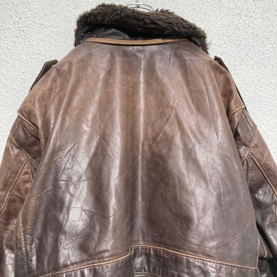 Schott レザー フライト ジャケット XL~ ブラウン ショット ボア