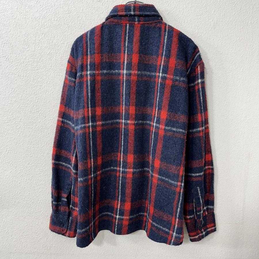 DEEP NORTH 長袖 ネルシャツ XL ネイビー レッド チェック柄 ボタン 胸