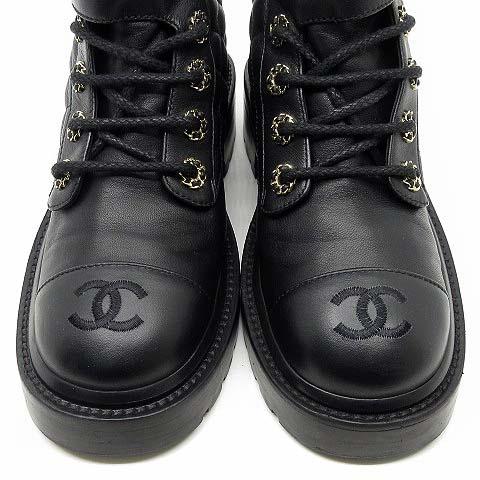 CHANEL（シャネル） マトラッセ チェーン ココマーク ショートブーツ