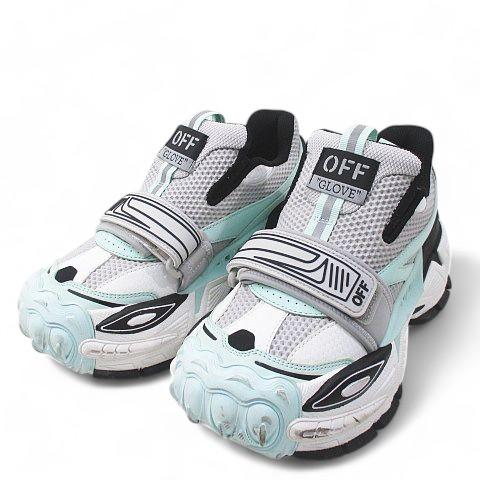 オフホワイト OFF WHITE ブルー＆グレー Glove スリッポンスニーカー