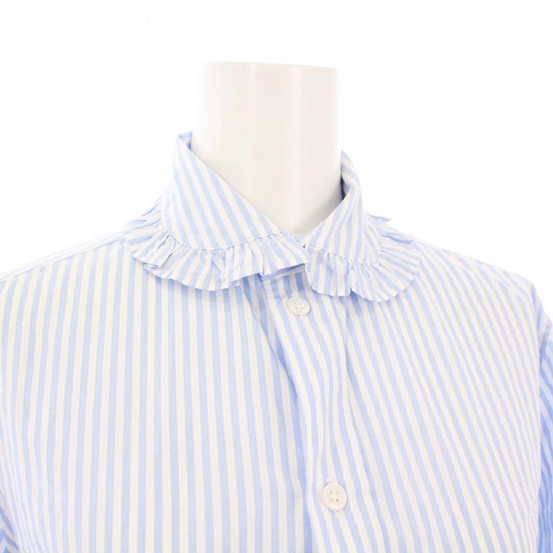 マディソンブルー MADISONBLUE ROUND COLLAR FRILL SH B.STRIPE