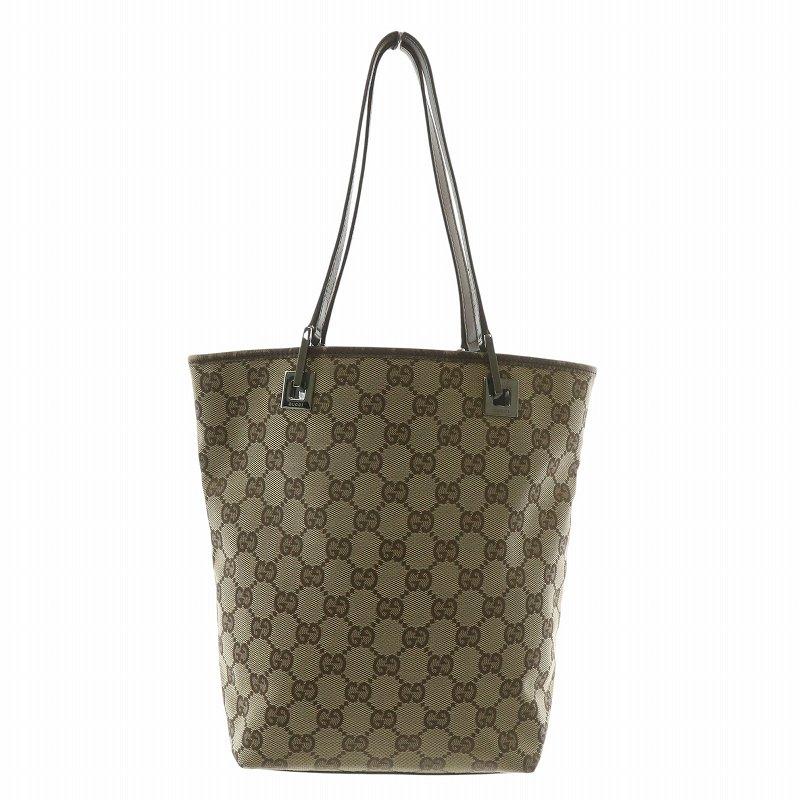 GUCCI（グッチ） トートバッグ ハンド キャンバス レザー GG柄 総柄