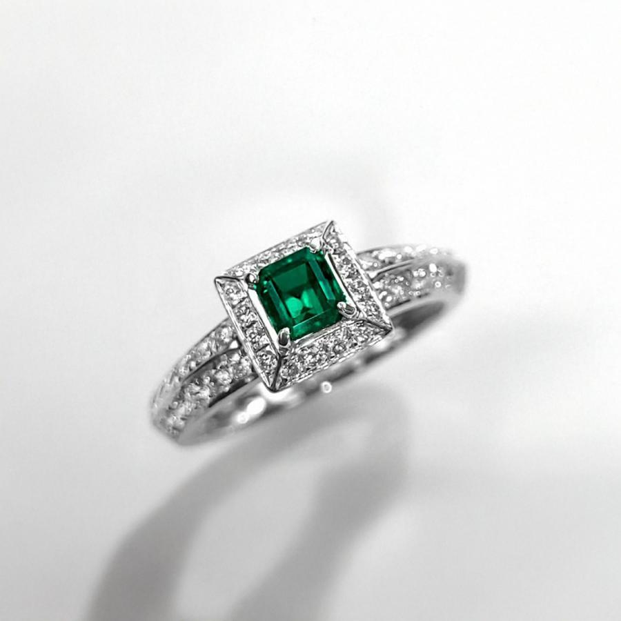 JL201☆最高級 コロンビア産エメラルド2.718ct D pt リング ソ付
