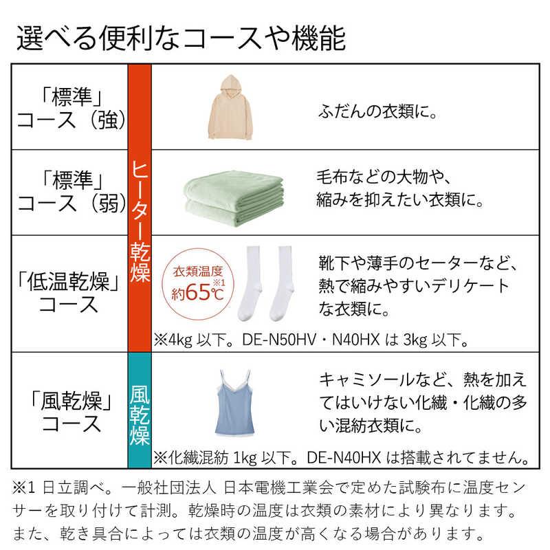 日立（HITACHI） 衣類乾燥機 ピュアホワイト [乾燥容量4.0kg ] DE