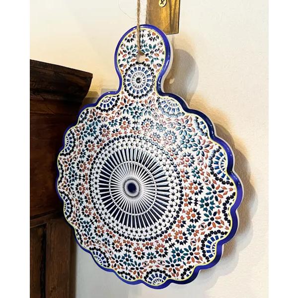 1個までメール便】トルコ柄タイルプレート（丸5カラー）♪ 鍋敷き お盆