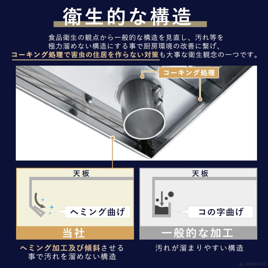 ステンレス作業台 業務用 調理台 750×450×800 板厚1.2mmモデル 75 作業