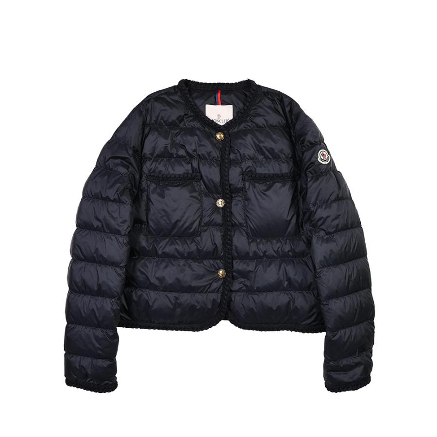 MONCLER（モンクレール） 編み込みトリム ゴールドボタン ノーカラー