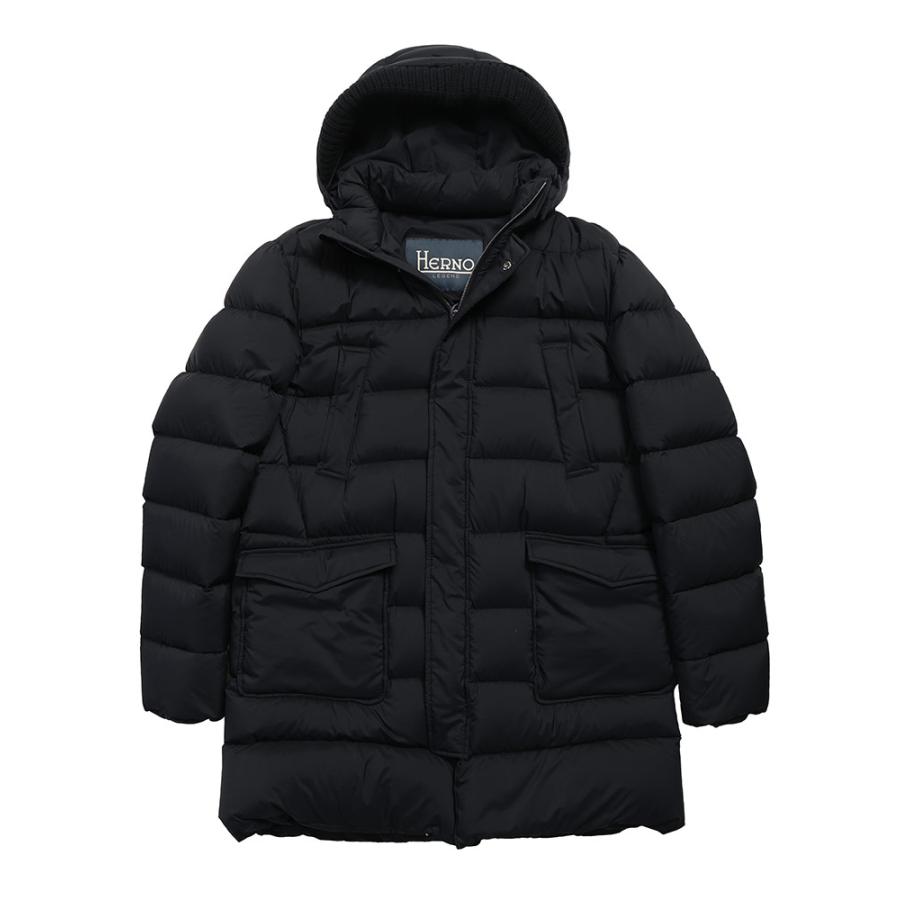 HERNO（ヘルノ） ダウン ブルゾン メンズ ロゴ プレート フード着脱