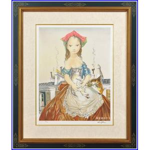 藤田 嗣治【花を持つ少女】限定300部／シルクスクリーン : Gallery Gen