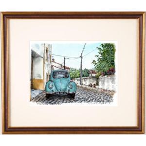 パリ 風景画 絵画 フランス 水彩画 高橋文平 「モンマルトルのカフェ