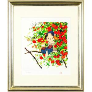 中島 潔 「 風の音 」 セリグラフ 版画 絵画 こども いぬ かわいい