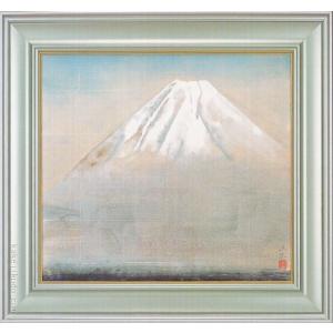 奥村土牛 「 精進湖 」 岩絵具方式 高級複製画 日本画 版画 富士山