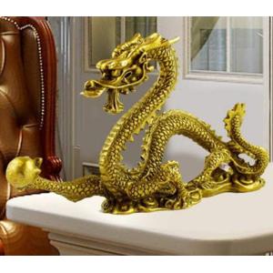 ドラゴンの木彫り 龍の木彫り スワール無垢材 左向き 40cm 竜の木彫り