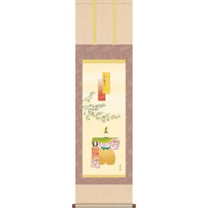 お雛様掛軸 (掛け軸) 伊藤香旬（人形雛）尺幅(短) 横31×縦90cm（小