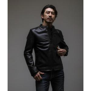 G-STAR RAW 革ジャン ライダース Biker Leather Jacket/シングルレザー