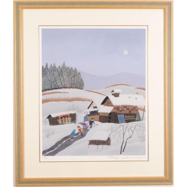 原田泰治 新しい年 インテリア 絵画 風景画 山形県西村山群西川町