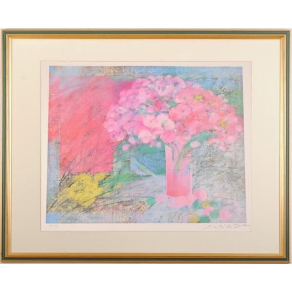 花 絵画 静物画 リトグラフ 版画 今村昭秀 「花の記憶」 額付き
