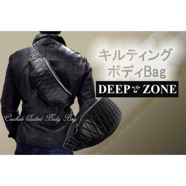 ワンショルダー メンズ ボディバッグ 本革 bag キルティング black