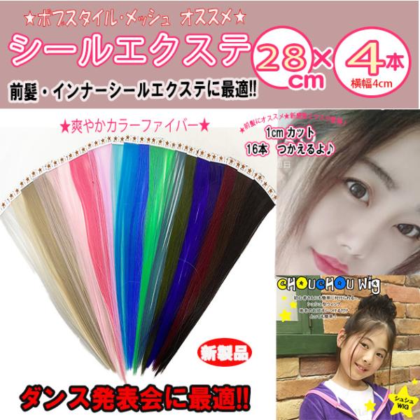 シールエクステファイバー28cm 4本 slf028【ワンタッチエクステ チップ