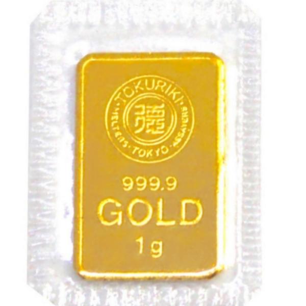 純金 インゴット 24金 徳力本店 1g (ラミネート未開封) K24 TOKURIKI