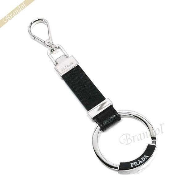 PRADA（プラダ） メンズ キーリング サフィアーノ レザー キーホルダー