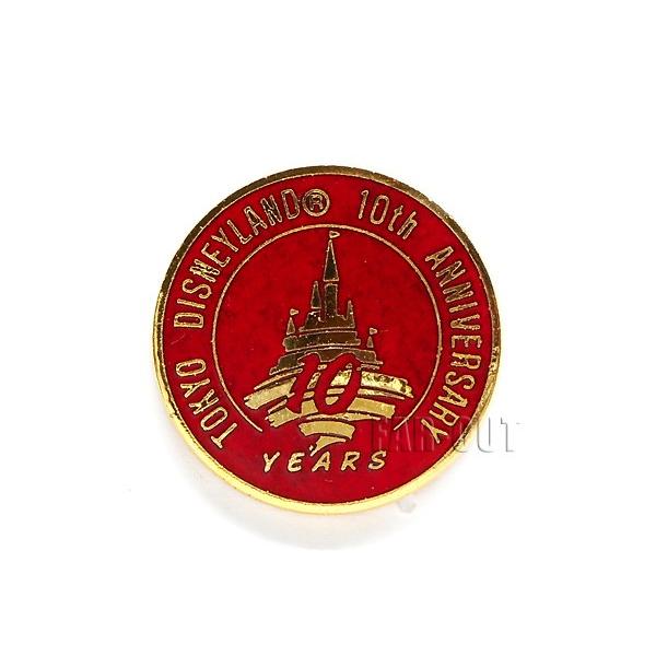 東京ディズニーランド TDL 10周年記念 1993年 赤 配布 ピンズ : FAR